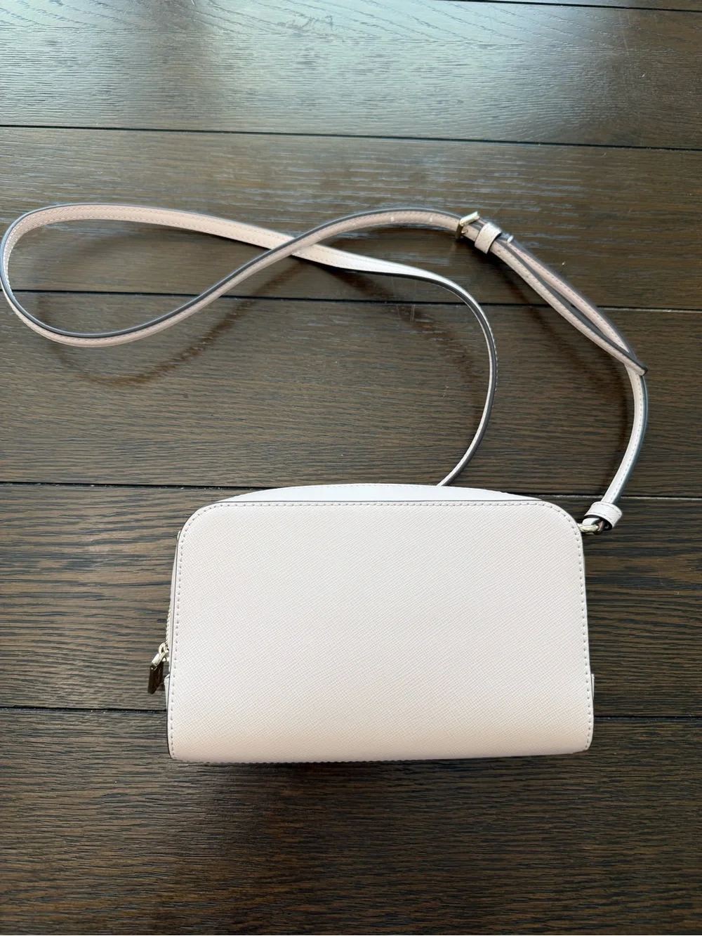 Kate Spade Light Pink Staci Dual Zip-Around Mini Saffiano Leather Crossbody Bag